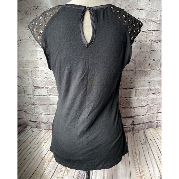 The‎ Limited Women's Open Eyelet Style Double Layered Sleeveless Black Blouse M - Picture 3 of 3